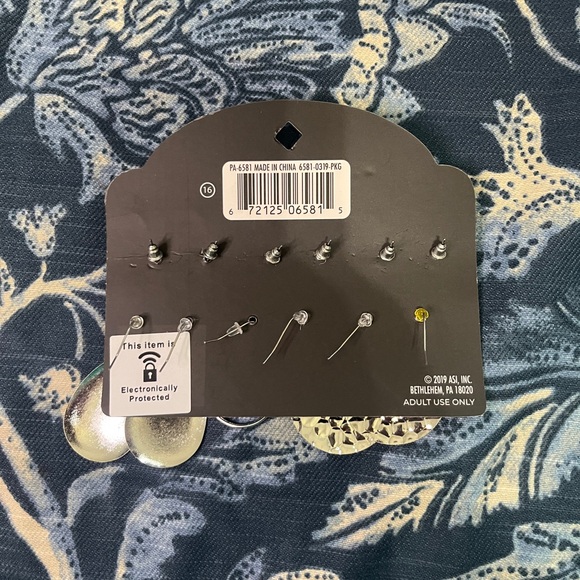 Jasmine Lane Silver Earring Set of 6 Pairs - Picture 3 of 3